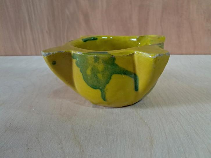 Spaanse terracotta Vijzel - Geel/Groen, Antiek en Kunst, Antiek | Keramiek en Aardewerk, Ophalen of Verzenden