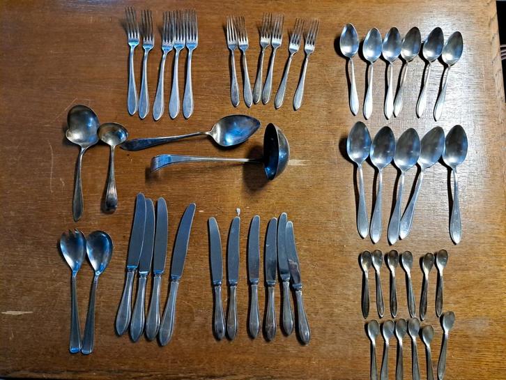 Landgraaf 90, verzilverd bestek, 6 delig, Antiek en Kunst, Antiek | Bestek, Ophalen of Verzenden