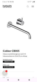 Hotbath inbouw kraan chroom wastafel (18 cm), Doe-het-zelf en Verbouw, Ophalen, Nieuw, Chroom, Kraan