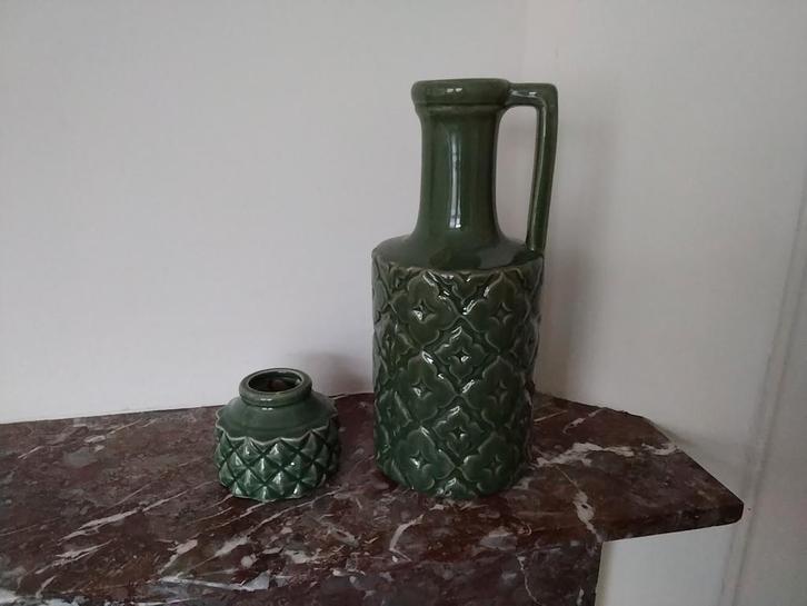 Vazen set Intratuin, Huis en Inrichting, Woonaccessoires | Vazen, Zo goed als nieuw, Groen, Minder dan 50 cm, Aardewerk of Porselein