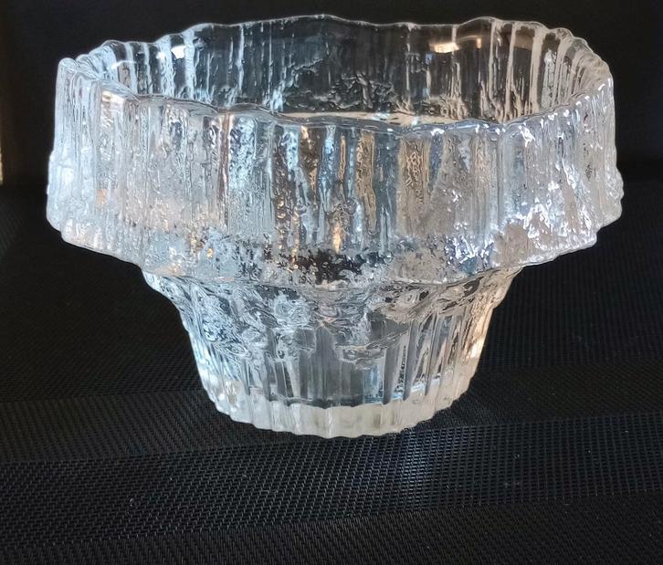 Iitala Stellaria grote schaal Tapio Wirkkala ijsglas vintage, Antiek en Kunst, Antiek | Glas en Kristal, Ophalen of Verzenden