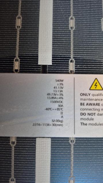 Zonnepanelen Jino 540w beschikbaar voor biedingen