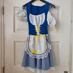 Leuke blauw witte dirndl Oktoberfeest maat XS/S, Carnaval, Ophalen of Verzenden, Zo goed als nieuw, Kleding
