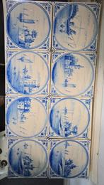 8 Delft Blauw Tegels Zeegezichten Antiek, Antiek en Kunst, Ophalen