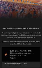 Tickets Friday Grand Prix Tarzan Grandstand 2, Ophalen of Verzenden, Nieuw, Formule 1