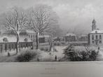 Staalgravure Assen in winter door J. Poppel uit 1858, Verzenden