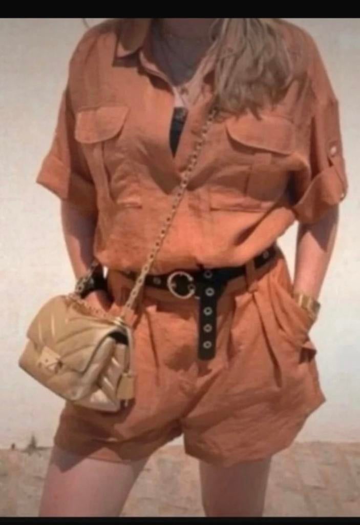 Bronze, Bruine JoshV, Josh V playsuit in maat S., Ophalen of Verzenden, Zo goed als nieuw, Maat 36 (S), Bruin