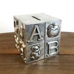 verzilverde ABC kubus spaarpot, Verzamelen, Spaarpotten, Ophalen of Verzenden, Zo goed als nieuw