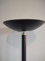 Halogeen vloerlamp zwart met messing, Huis en Inrichting, Lampen | Vloerlampen, 150 tot 200 cm, Gebruikt, Ophalen