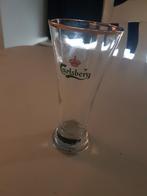 Carlsberg Beer Glass red & green logo & gold trim (6 3/4" x, Ophalen, Zo goed als nieuw, Bierglas