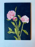 Pioenrozen olieverf / paneel, Ophalen of Verzenden