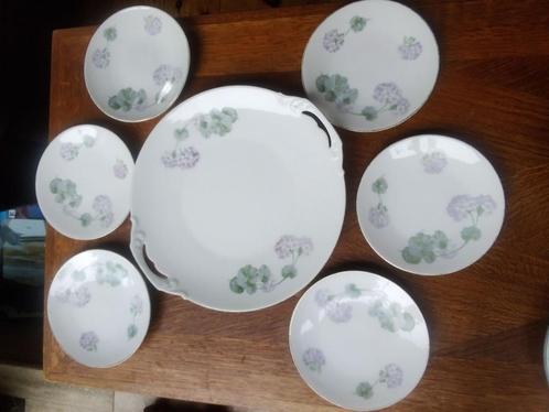 Gebakstel, gebakservies van Paul Müller Selb Bavaria, Antiek en Kunst, Antiek | Servies los, Ophalen of Verzenden