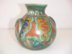Zuid Holland Gouda plateel keramiek vaas jr.1920.  Oriental., Ophalen of Verzenden