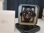 Fossil Nate horloge, Sieraden, Tassen en Uiterlijk, Horloges | Heren, Overige merken, Leer, Staal, Polshorloge