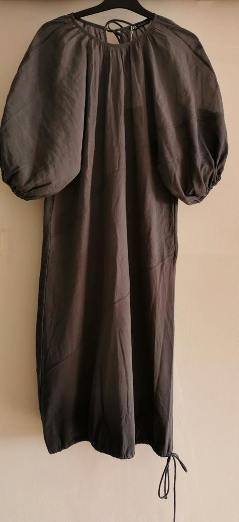 ZARA jurk met ballonmouwen mt. S/M, Kleding | Dames, Jurken, Nieuw, Maat 36 (S), Grijs, Onder de knie, Verzenden