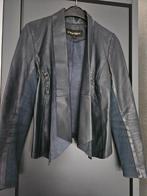 Blauw leren jasje, maat S van Transmission, Kleding | Dames, Blauw, Transmission, Ophalen of Verzenden, Zo goed als nieuw