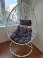 Hangstoel schommelstoel rotan ei-stoel wit, Ophalen, Gebruikt, Wit, Riet of Rotan