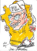 Kleurenschets Jan Janssen door Dik Bruynesteyn, Ophalen of Verzenden, Zo goed als nieuw, Poster, Plaatje of Sticker
