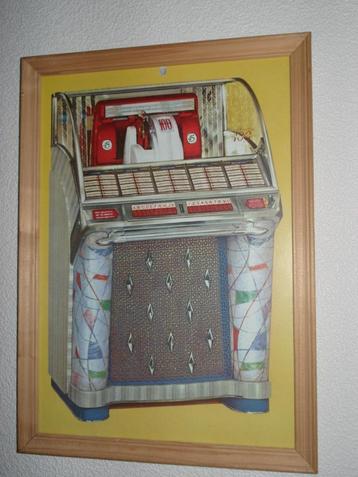 Jukebox   Seeburg  W  in Lijst   32 x 23  Cm   beschikbaar voor biedingen