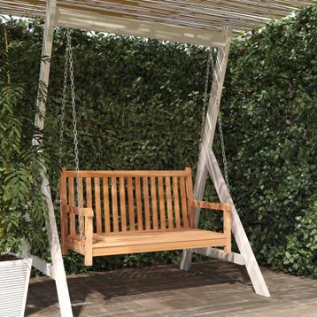 AANBIEDING | Schommelbank 114 x 60 x 64 cm massief teakhout beschikbaar voor biedingen