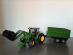 Bruder John Deere (3155) tractor met voorlader en aanhanger, Ophalen, Zo goed als nieuw, Tractor of Landbouw, Overige merken