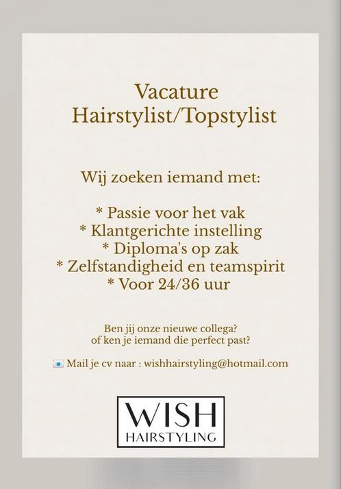 Hairstylist/Topstylist kapper gezocht IJsselstein, Vacatures, Vacatures | Uiterlijke verzorging, Overige vormen