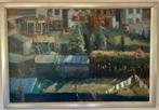 Douwe Elias groot olieverf schilderij stadsgezicht Franeker, Antiek en Kunst, Ophalen of Verzenden