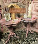 Shabby/Pink/Boho/India/Tafeltje/Bijzettafel, Antiek en Kunst, Ophalen of Verzenden