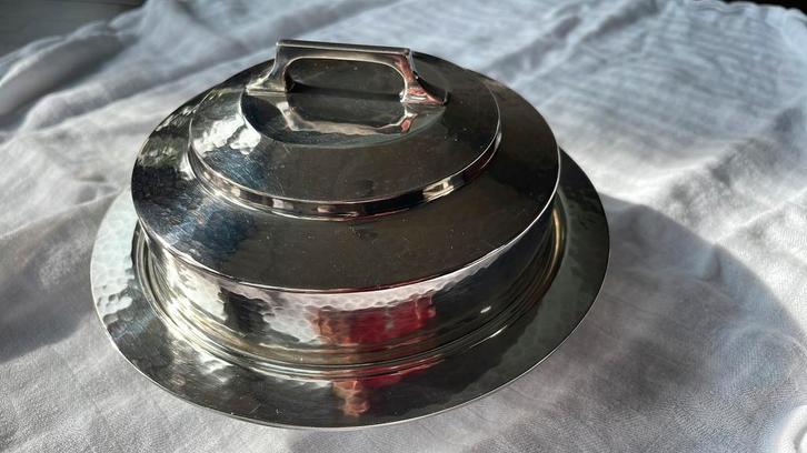Antieke verzilverde engelse serveerschaal, Antiek en Kunst, Antiek | Goud en Zilver, Zilver, Ophalen of Verzenden