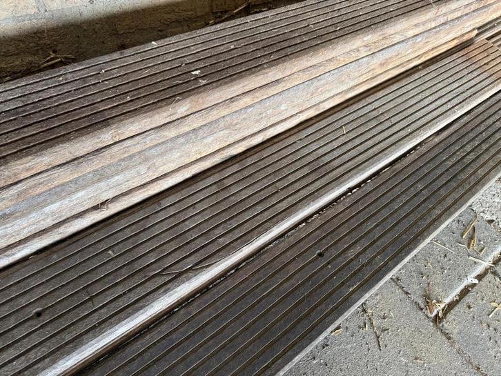 Hardhouten Vlonderplanken - 40 stuks, Doe-het-zelf en Verbouw, Hout en Planken, Gebruikt, Plank, Overige houtsoorten, Minder dan 200 cm