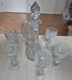 Kristallen karaf met 6 kristallen glaasjes, Antiek en Kunst, Antiek | Glas en Kristal, Ophalen of Verzenden