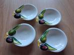 4 Olijfschaaltjes Bassano - Made in Italy, Gebruikt, Porselein of Keramiek, Schaal, Ophalen of Verzenden