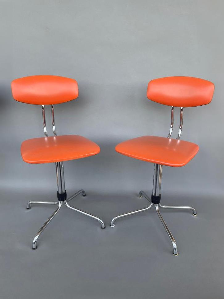 Vintage mid-century jaren 70 Brabantia stoeltjes, Huis en Inrichting, Stoelen, Gebruikt, Twee, Overige kleuren, Ophalen