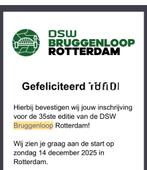 Startbewijs Bruggenloop incl locker, Ophalen of Verzenden, Nieuw, Overige typen, Overige merken