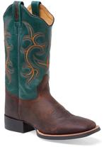 Dames cowboy laarzen western boots echt leder groen bruin, Nieuw, Groen, Ophalen of Verzenden, Hoge laarzen