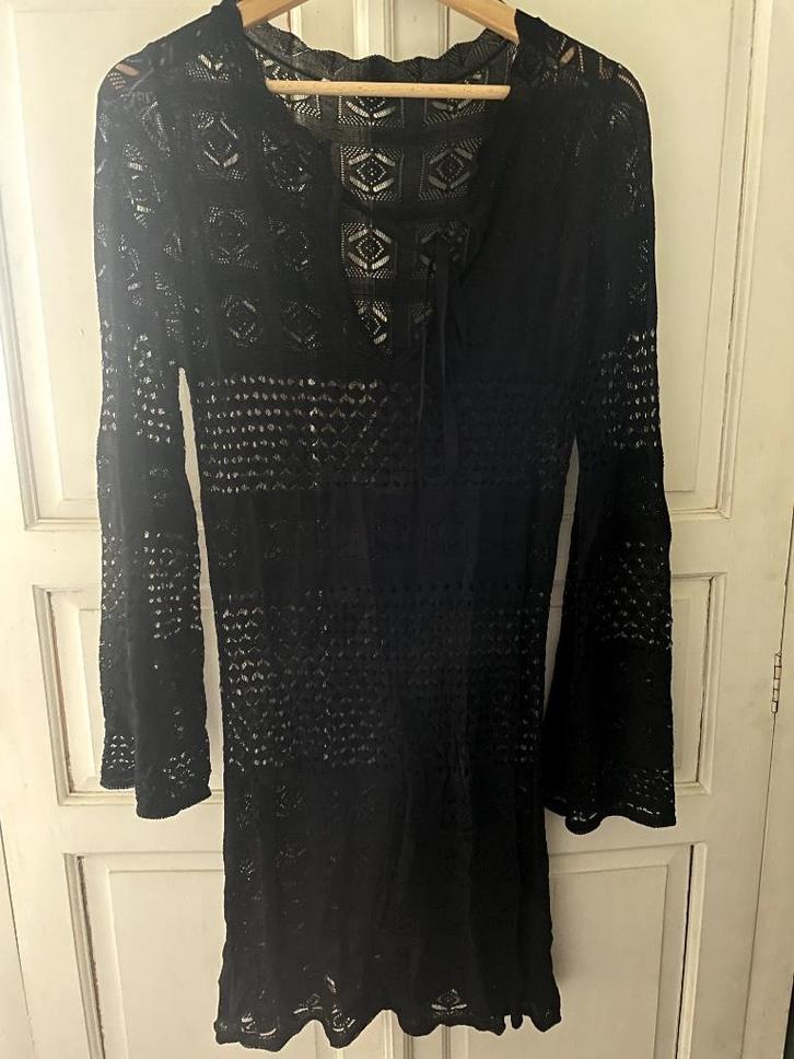 Zwart kant / transparant jurkje maat S ZARA, Kleding | Dames, Jurken, Zo goed als nieuw, Maat 36 (S), Zwart, Verzenden