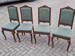 Set van 4 antieke stoelen met groene bekleding, Antiek en Kunst, Antiek | Meubels | Stoelen en Banken, Ophalen