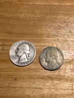 Ww2 Zilveren Quarter & Nickel - USA Munten, Ophalen, Losse munt, Zilver