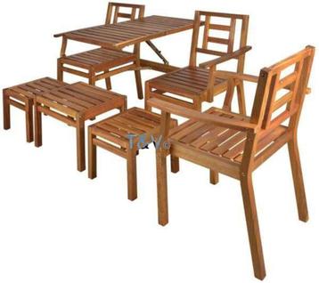 Houten bank - chitchat meubel - 5 delige tuinset balkonset beschikbaar voor biedingen