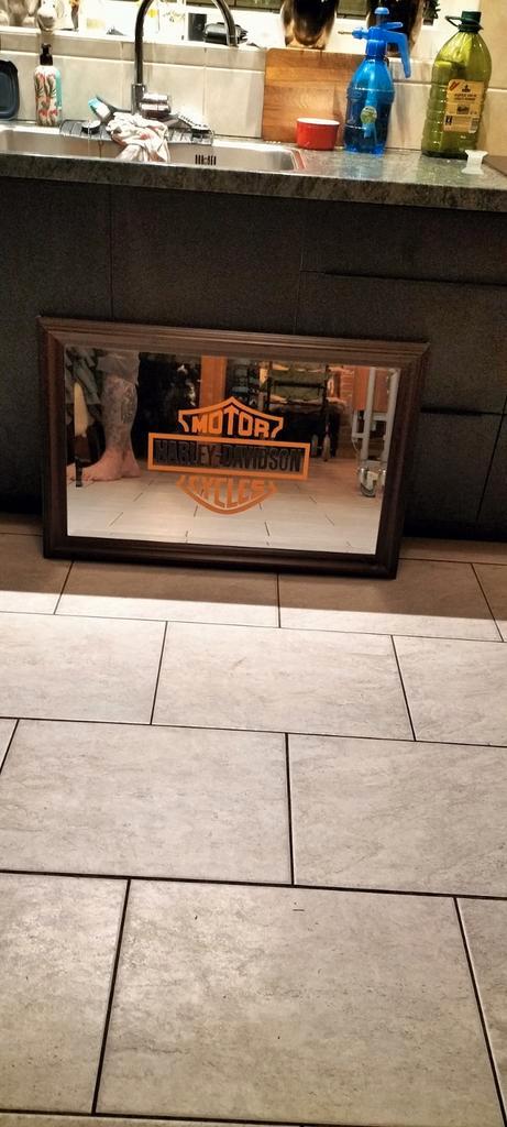 Harley Davidson spiegel, Antiek en Kunst, Antiek | Spiegels, Minder dan 100 cm, Rechthoekig, Ophalen of Verzenden