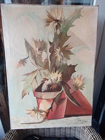 Schilderij Bloemen in Pot - J.Th. Peperzak 1979 beschikbaar voor biedingen