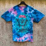 Blauw - roze nerd zombie print tie dye unisex t-shirt maat M, Kleding | Dames, Maat 38/40 (M), Blauw, Nieuw, Ophalen of Verzenden