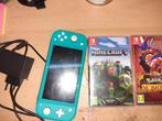 Nintendo Switch Lite (Cyan) + Games + Accessoires, Online, Gebruikt, 1 speler, Vanaf 7 jaar
