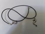 Koordketting wax zwart met hanger zeepaardje, Overige materialen, Verstelbaar, Verzenden, Zwart