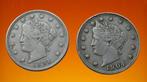 **  1891 + 1904 - Liberty Head Five Cents **, Postzegels en Munten, Munten | Amerika, Ophalen of Verzenden, Noord-Amerika