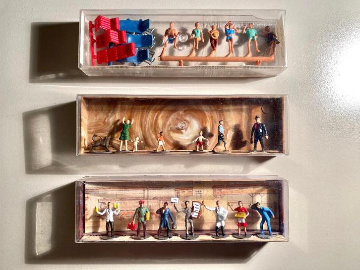 Vintage Merten Figuren 1:87 (3 Doosjes), Hobby en Vrije tijd, Modeltreinen | H0, Gebruikt, Overige typen, Gelijkstroom of Wisselstroom
