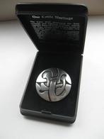 Prachtige pewter keltische broche van St Justin als nieuw, Overige materialen, 4 tot 7 cm, Ophalen of Verzenden, Zo goed als nieuw