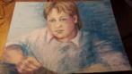 Mooie krijt tekening Carla van Leeuwen 1987, Antiek en Kunst, Ophalen