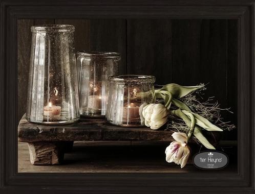 Tuinposter bajot plank windlichten poster wand stoer sober, Tuin en Terras, Tuinwanddecoratie, Nieuw, Verzenden