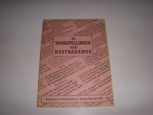 Oude brochure De voorspellingen van Nostradamus 1941, Boeken, Oorlog en Militair, Gelezen, Algemeen, Tweede Wereldoorlog, Ophalen of Verzenden